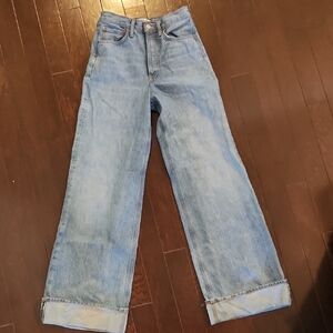 Agolde Sky Blue Wide Leg Jeans